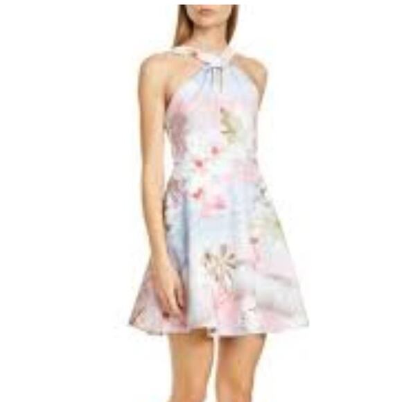 NEW TED BAKER Umerta Floral Skater Dress  Pockets Tropical Beach Hawaiian SZ S - Picture 3 of 13